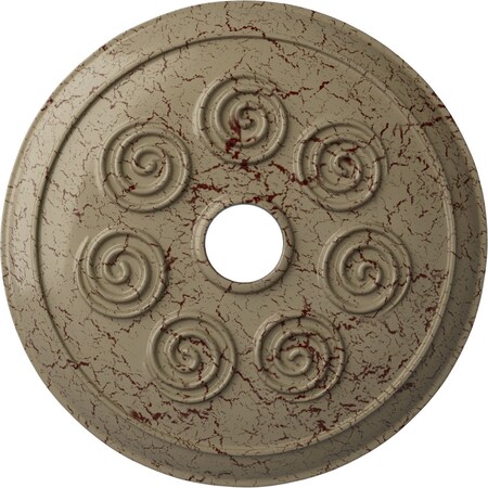 Ekena Millwork Spiral Ceiling Medallion (Fits Canopies up to 4"), 25 1/4"OD x 4"ID x 2"P, Gobi Desert Crackle CM25SPGDC